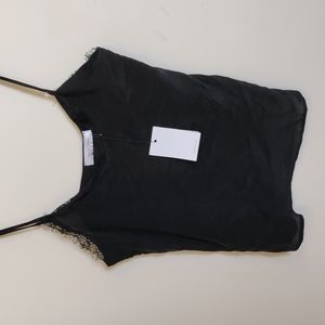 Anine Bing black silk lace edged camisole Sz S-XS NWT